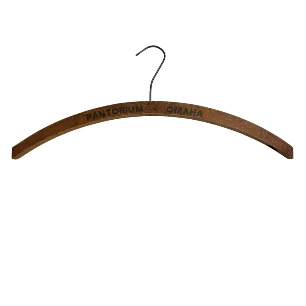 1900’s Pantorium Dry Cleaning Dyeing Omaha Wooden Rustic Clothes Hanger Advert